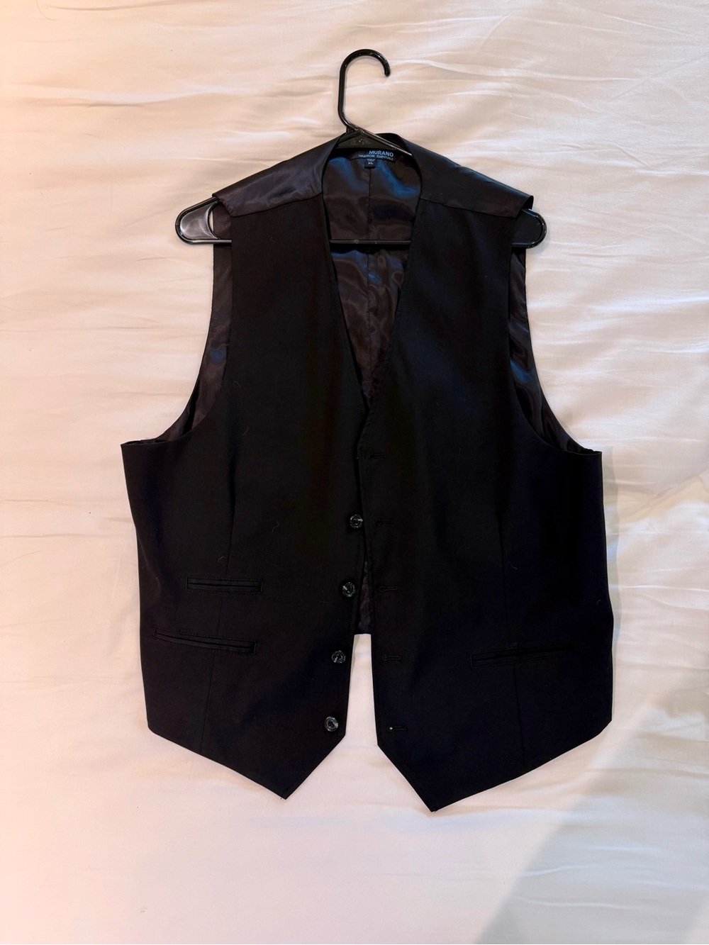 Murano Black Men's Dress Vest - Classic Formal Waistcoat